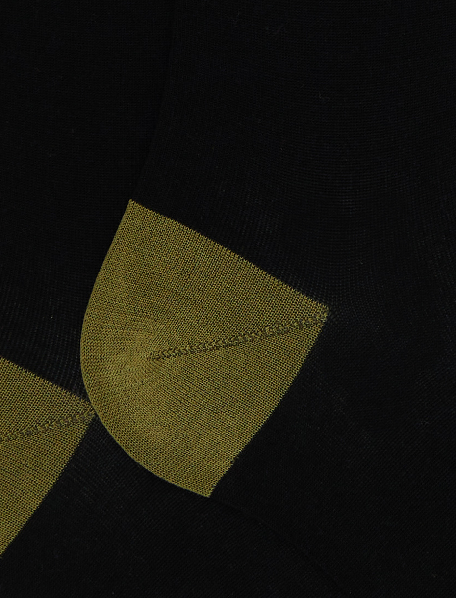 Men's long plain black cotton socks - Gallo 1927 - Official Online Shop