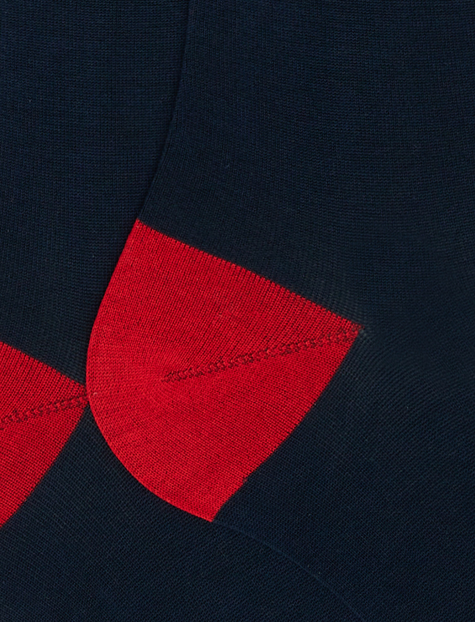 Men's long plain blue cotton socks - Gallo 1927 - Official Online Shop