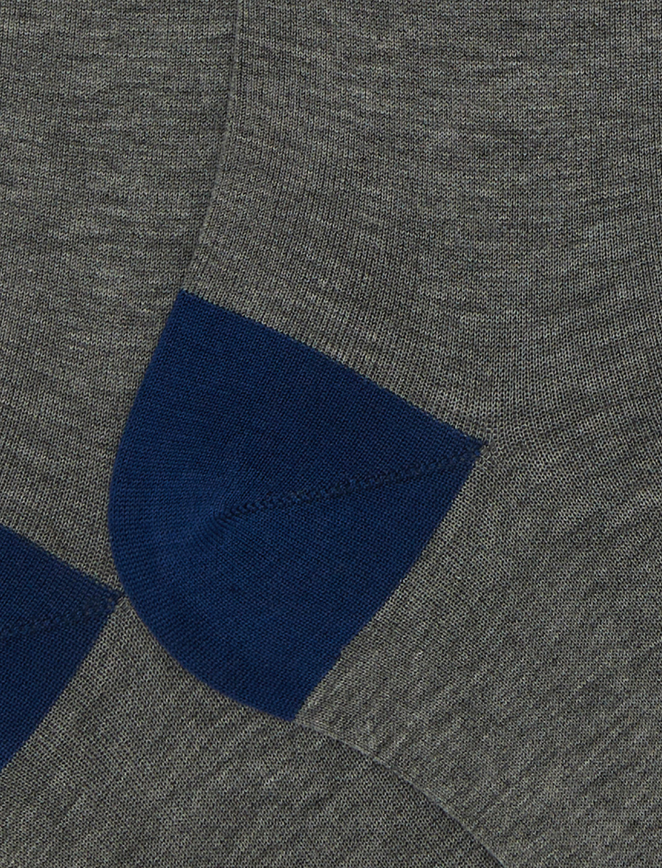 Men's long plain grey cotton socks - Gallo 1927 - Official Online Shop