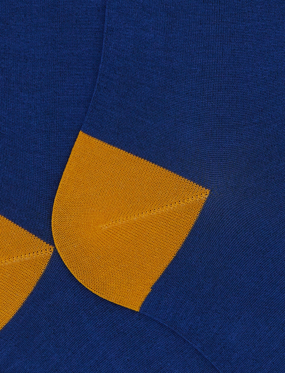 Men's long plain blue cotton socks - Gallo 1927 - Official Online Shop
