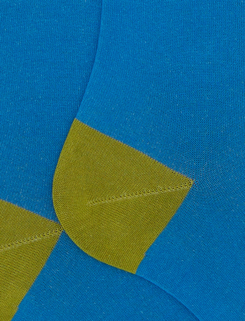 Calze lunghe uomo cotone tinta unita azzurro - Gallo 1927 - Official Online Shop