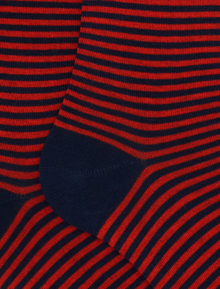 Calze lunghe uomo cotone blu righe windsor - Gallo 1927 - Official Online Shop