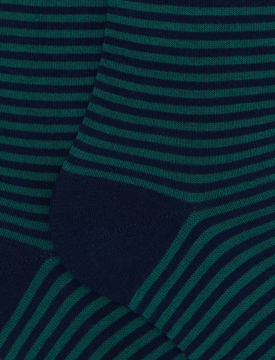 Calze lunghe uomo cotone blu righe windsor - Gallo 1927 - Official Online Shop