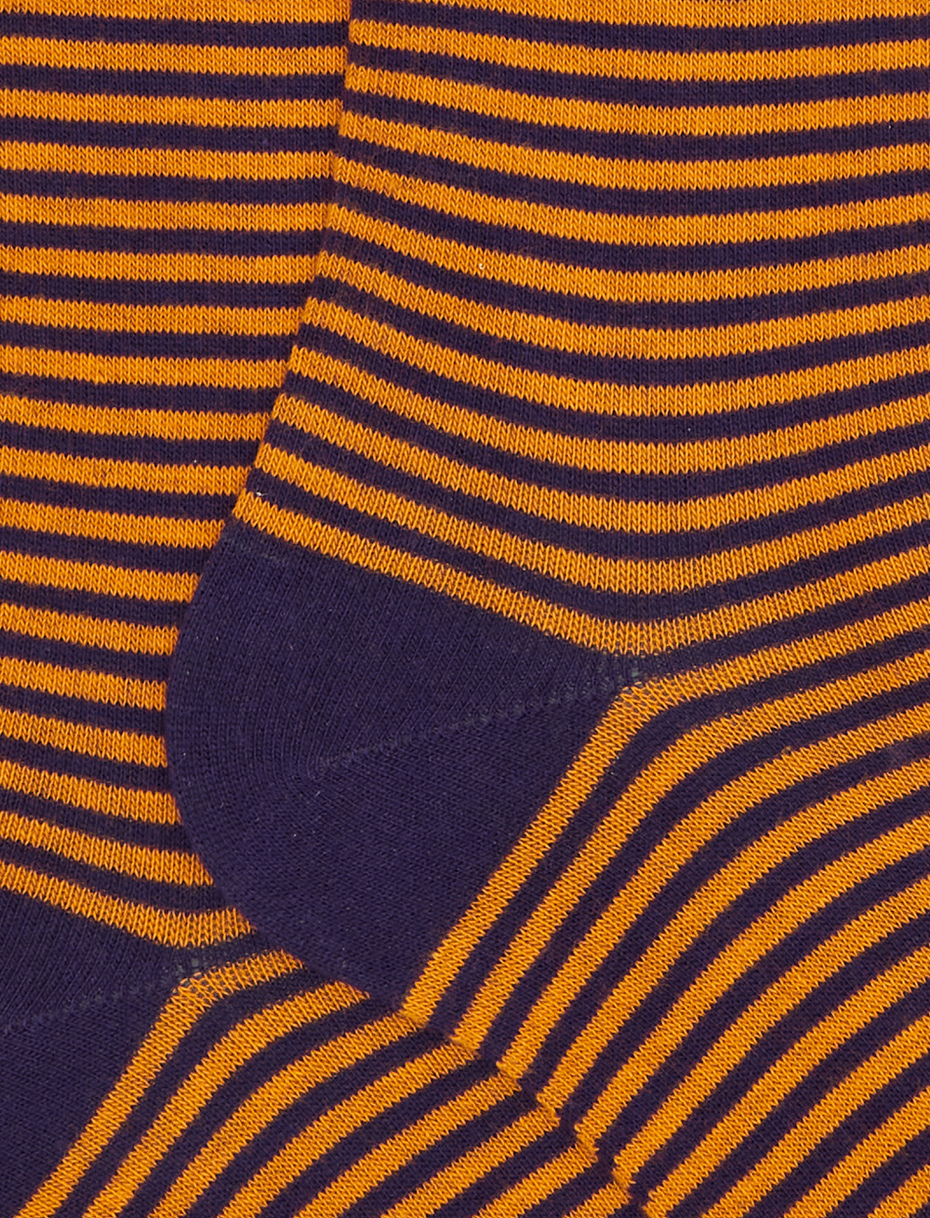 Men's long purple cotton socks with Windsor stripes - Gallo 1927 - Official Online Shop