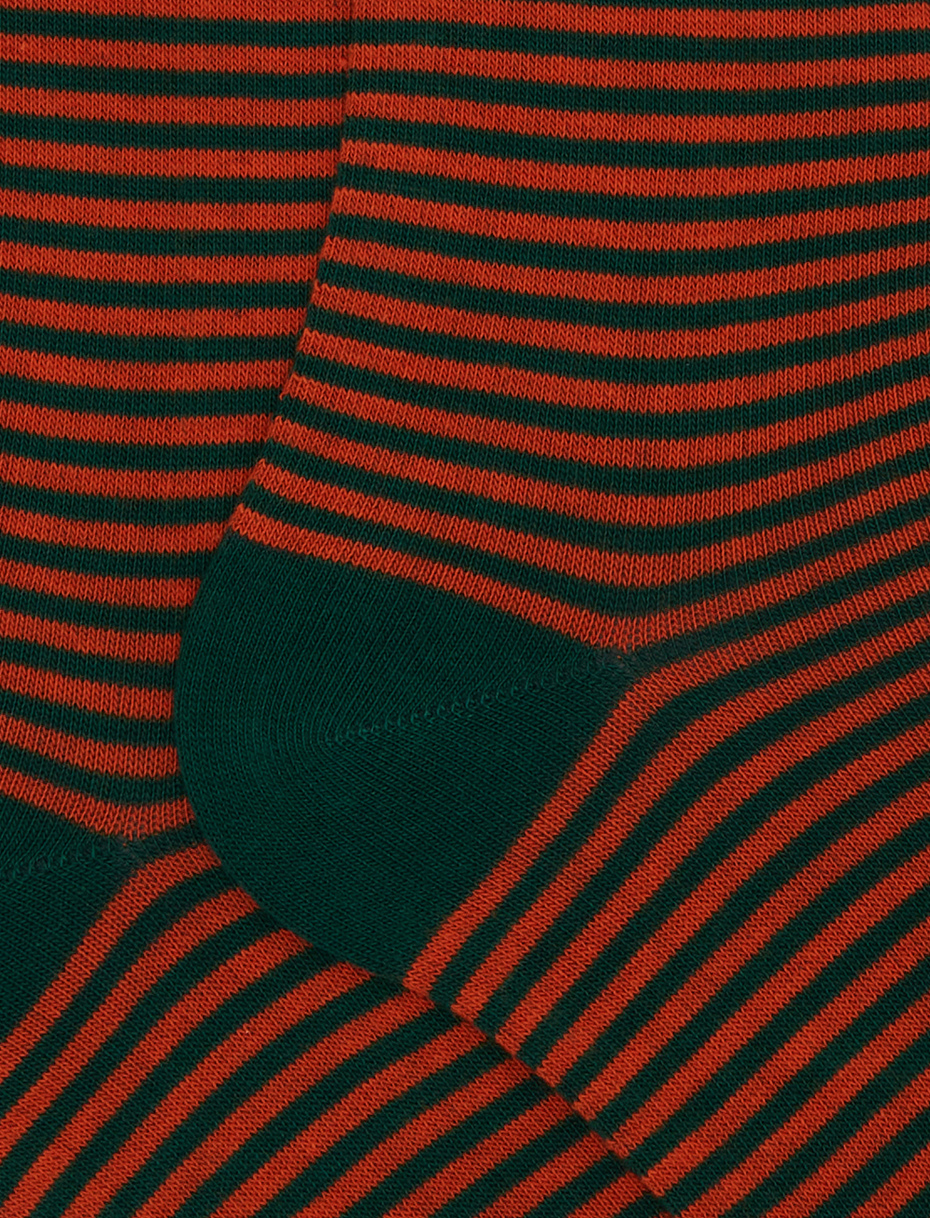 Calze lunghe uomo cotone verde righe windsor - Gallo 1927 - Official Online Shop