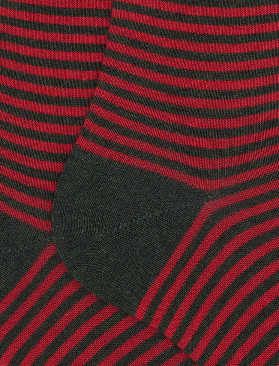Calze lunghe uomo cotone verde righe windsor - Gallo 1927 - Official Online Shop