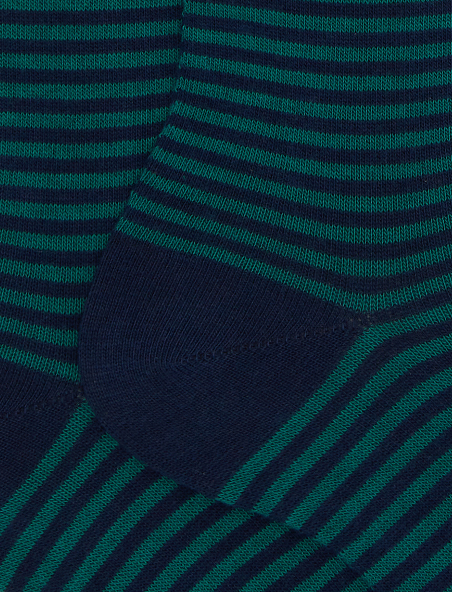 Calze corte uomo cotone blu righe windsor - Gallo 1927 - Official Online Shop