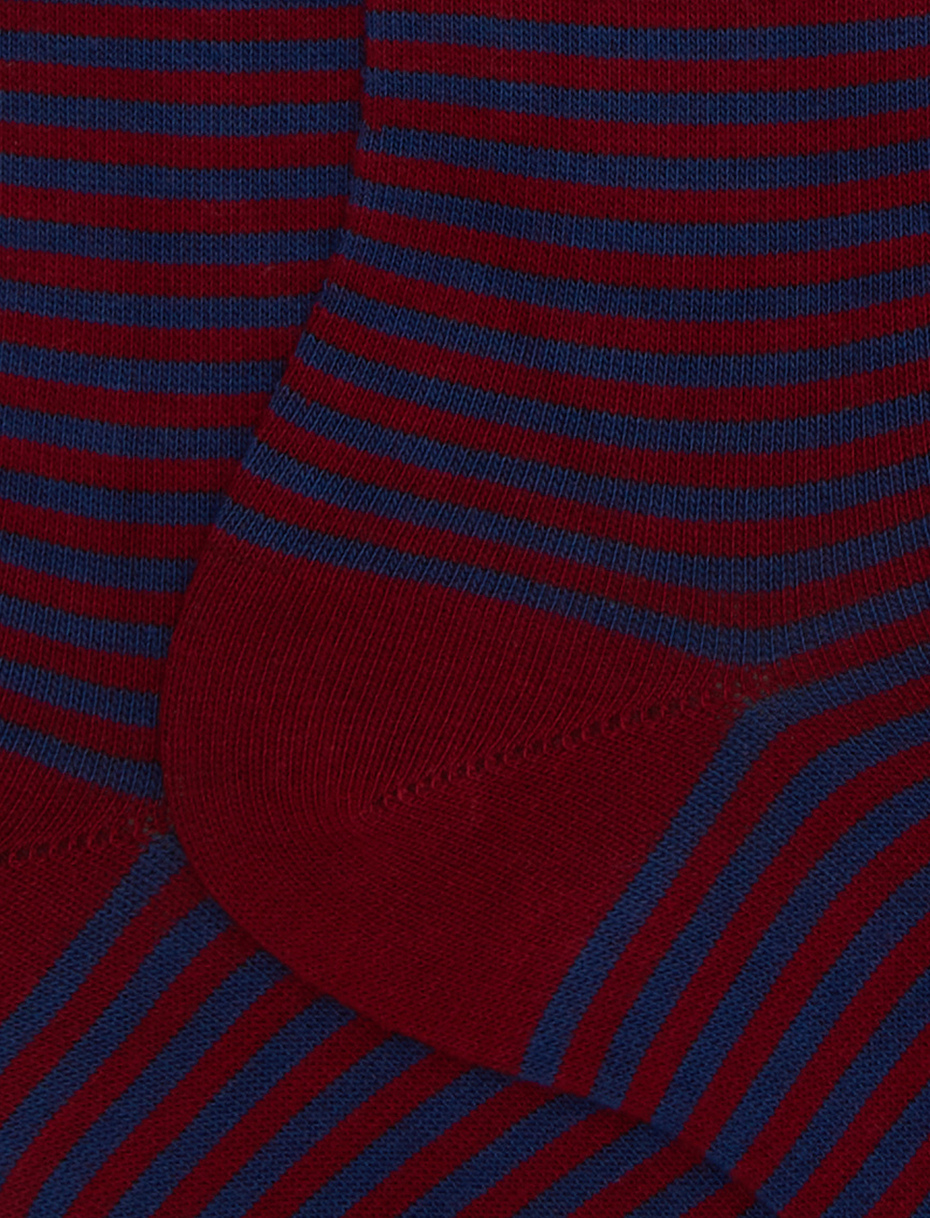 Calze corte uomo cotone rosso righe windsor - Gallo 1927 - Official Online Shop