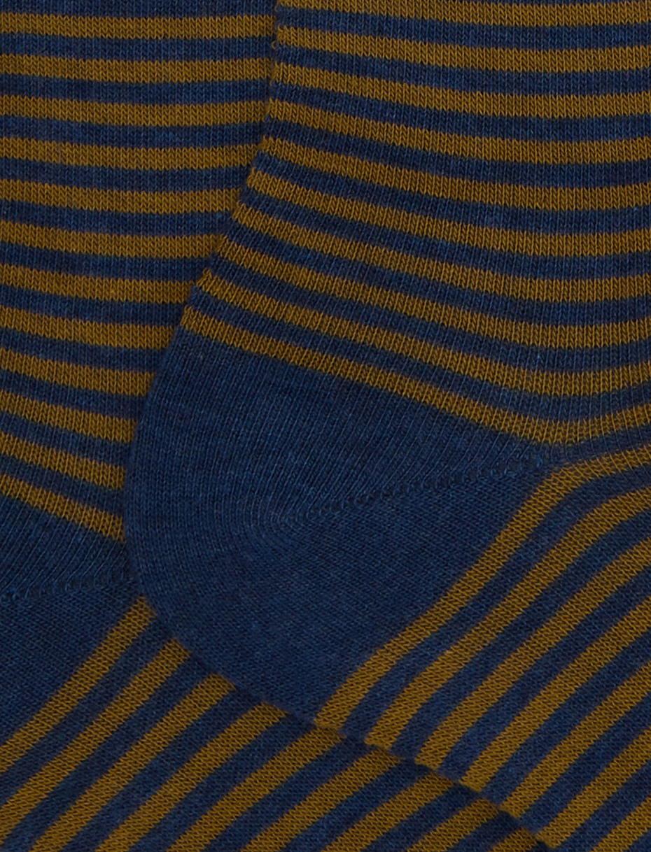 Calze corte uomo cotone blu righe windsor - Gallo 1927 - Official Online Shop