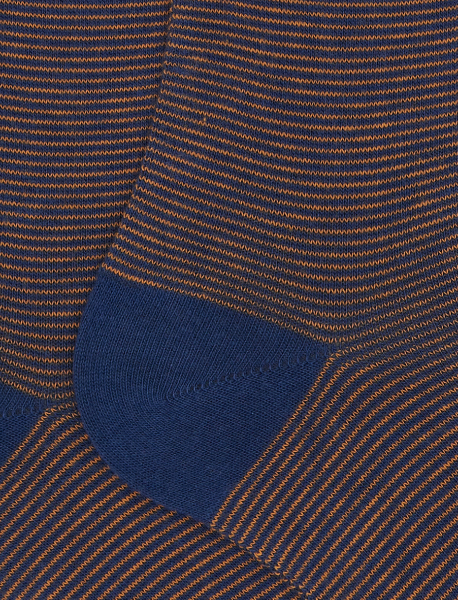 Calze lunghe uomo cotone blu righine bicolore - Gallo 1927 - Official Online Shop