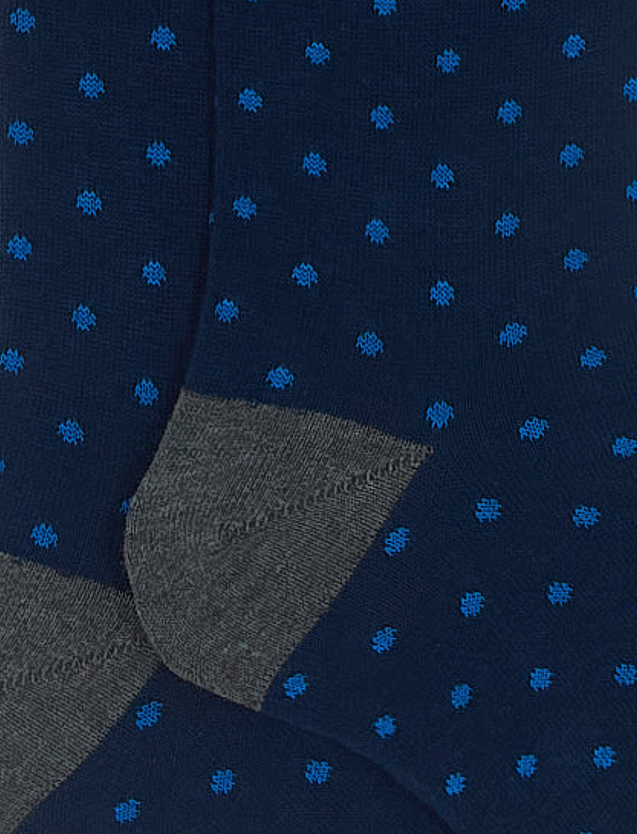 Men's long royal cotton socks with polka dots - Gallo 1927 - Official Online Shop