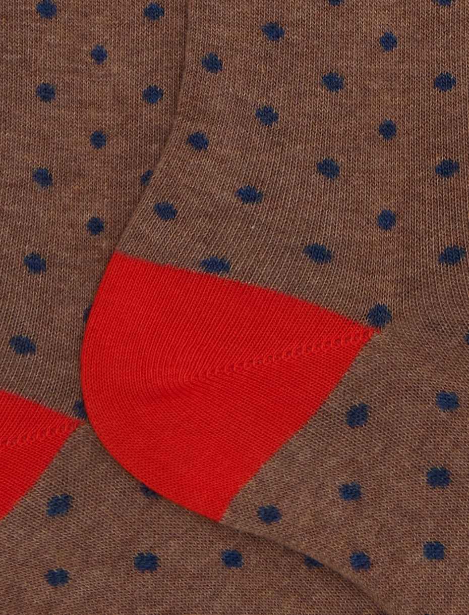 Calze corte uomo cotone marrone fantasia pois - Gallo 1927 - Official Online Shop