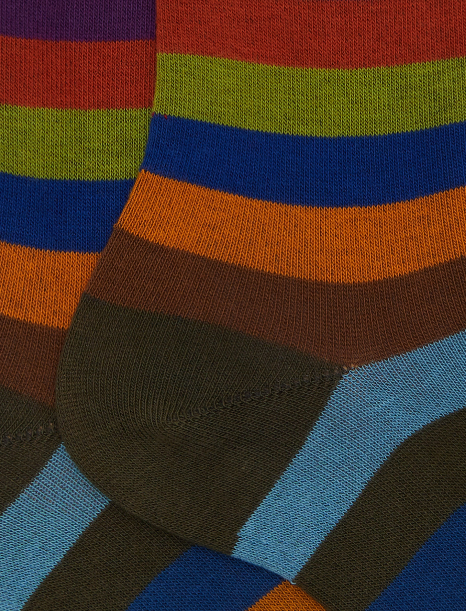 Calze corte uomo cotone giallo righe pari - Gallo 1927 - Official Online Shop