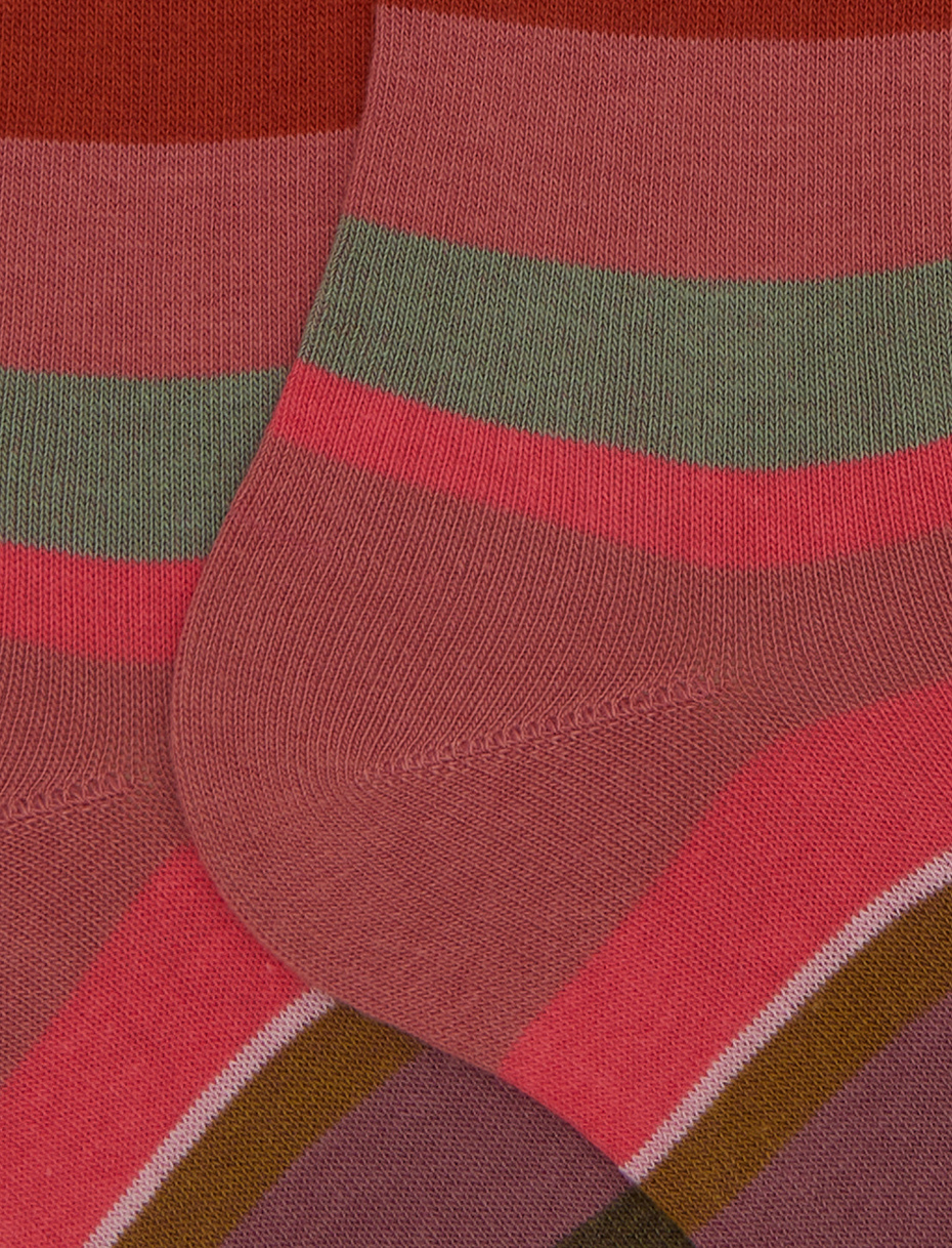 Calze lunghe uomo cotone rosa righe multicolor - Gallo 1927 - Official Online Shop