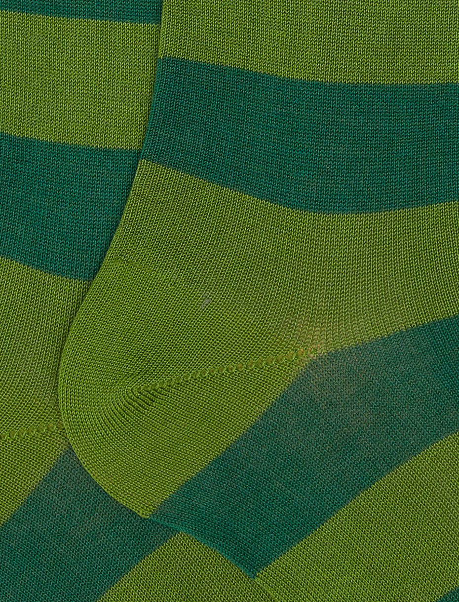 Men's long cactus light cotton socks with two-tone stripes - Gallo 1927 - Official Online Shop