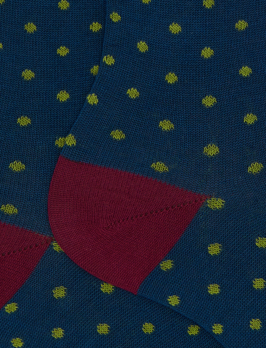 Calze corte uomo cotone fantasia pois blu - Gallo 1927 - Official Online Shop