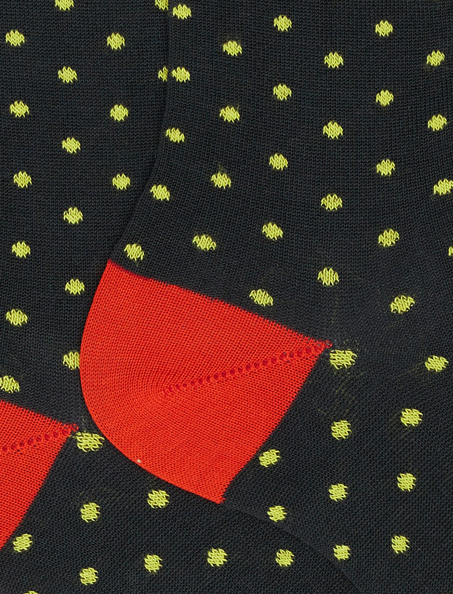 Men's short smoke cotton socks with polka dots - Gallo 1927 - Official Online Shop