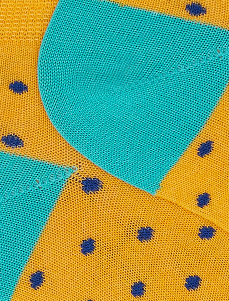 Men's narcissus light cotton ankle socks with polka dots - Gallo 1927 - Official Online Shop