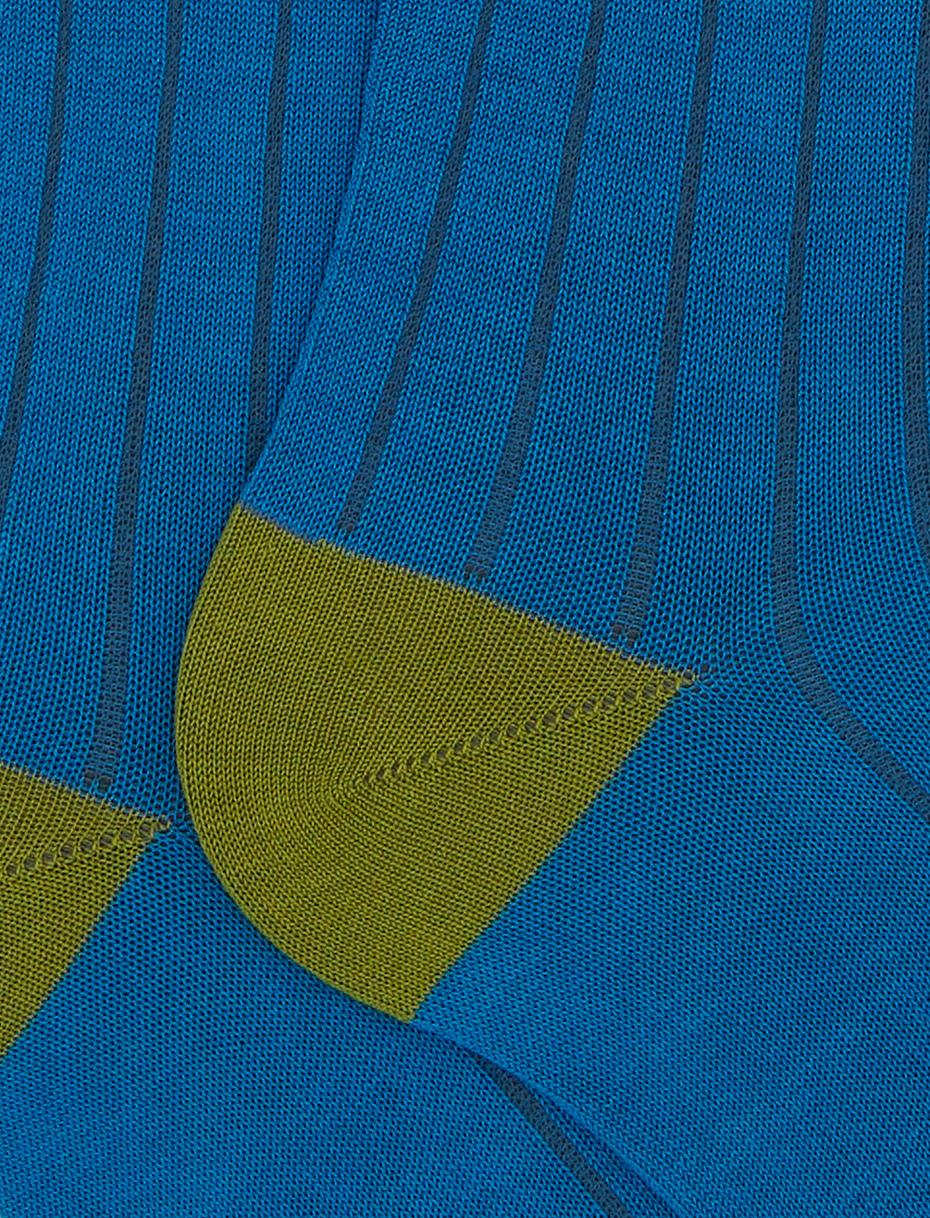 Calze lunghe uomo cotone tinta unita azzurro - Gallo 1927 - Official Online Shop