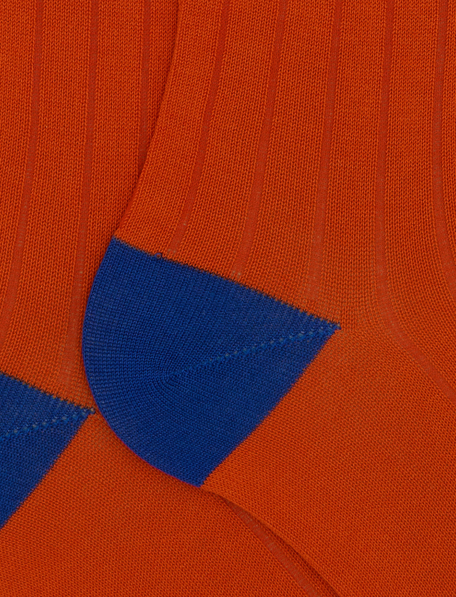 Calze lunghe uomo cotone tinta unita arancio - Gallo 1927 - Official Online Shop