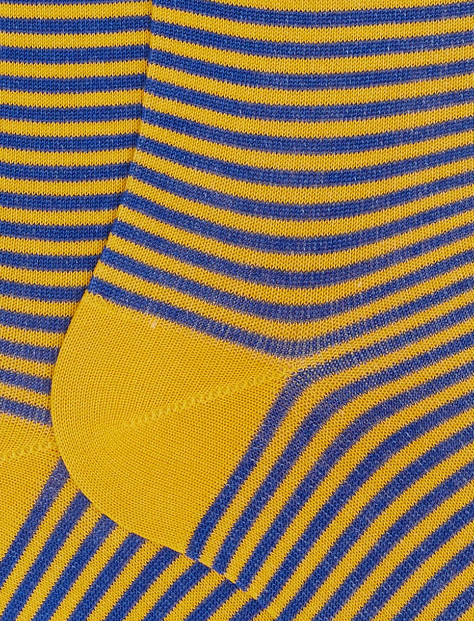 Men's long narcissus light cotton socks with Windsor stripes - Gallo 1927 - Official Online Shop