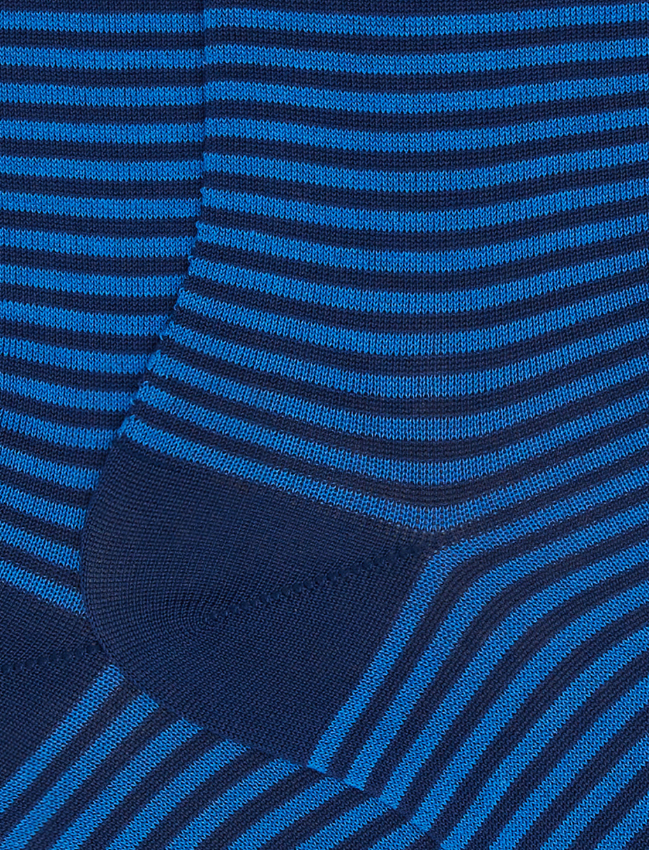 Calze corte uomo cotone leggero blu royal righe windsor - Gallo 1927 - Official Online Shop