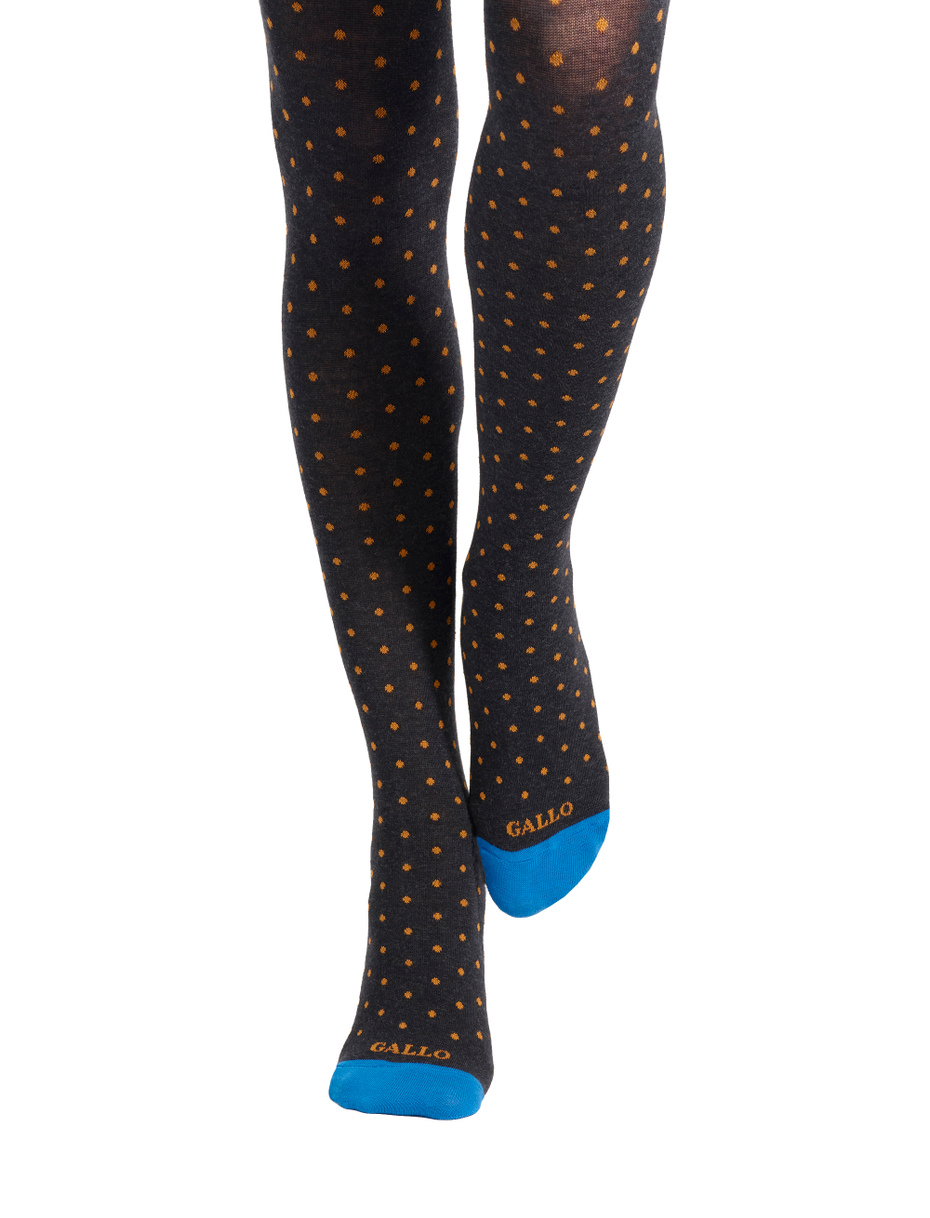 Women's grey cotton tights with polka dots pattern - Gallo 1927 - Official Online Shop