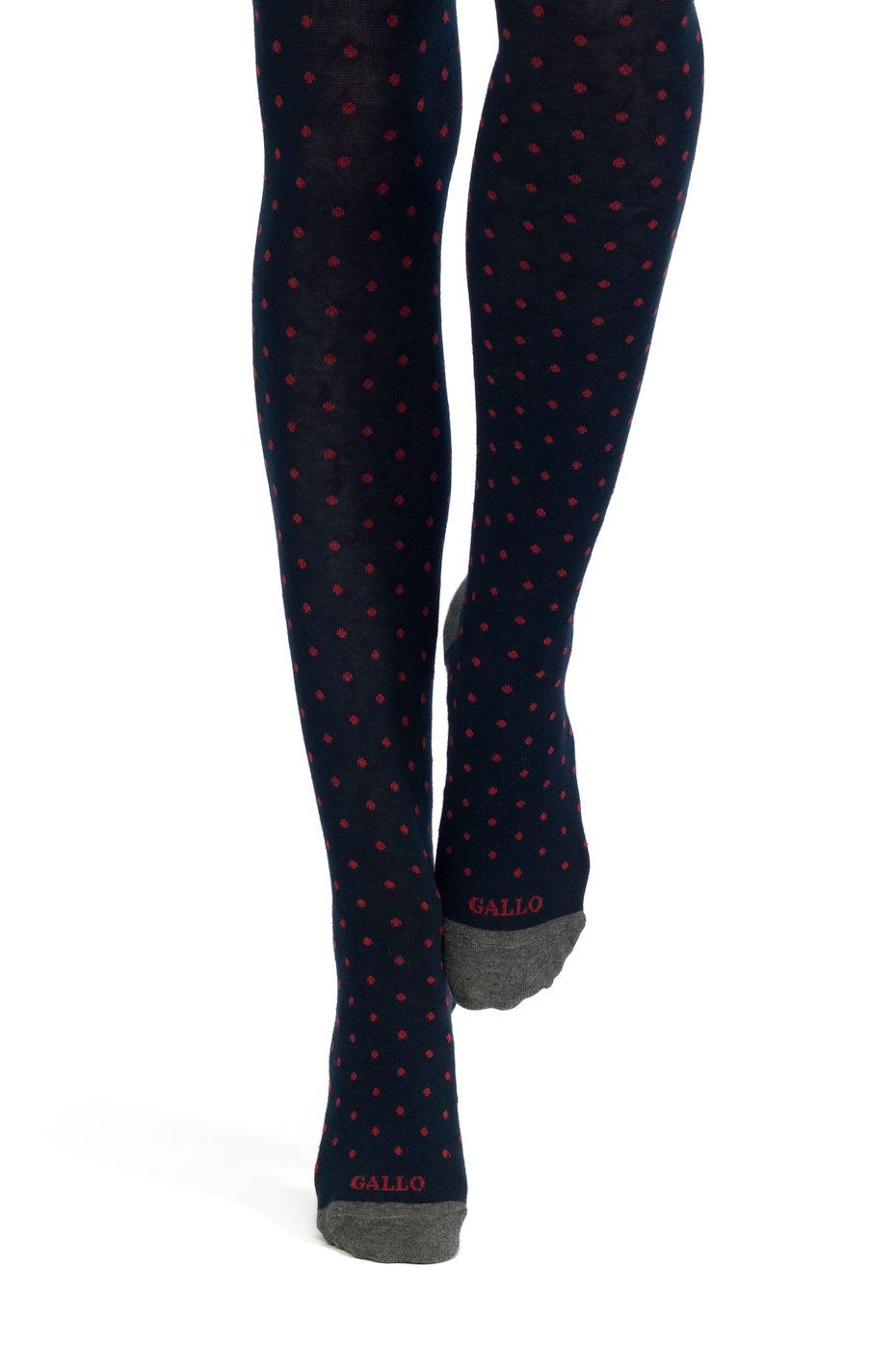 Women's navy blue cotton tights with polka dots pattern - Gallo 1927 - Official Online Shop