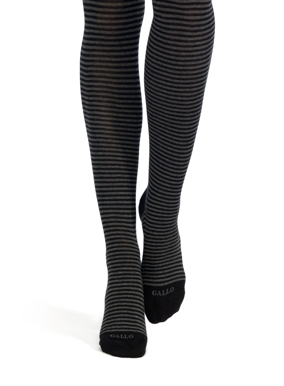 Women's black cotton tights with Windsor stripes - Gallo 1927 - Official Online Shop