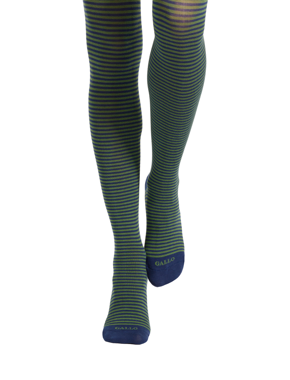 Women's blue cotton tights with Windsor stripes - Gallo 1927 - Official Online Shop