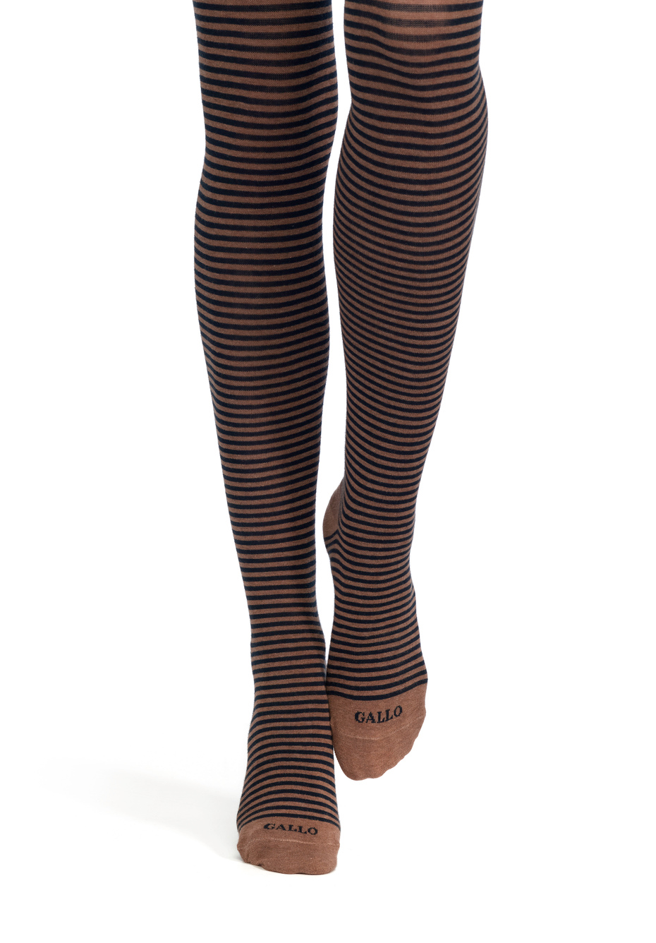 Women's walnut cotton tights with Windsor stripes - Gallo 1927 - Official Online Shop