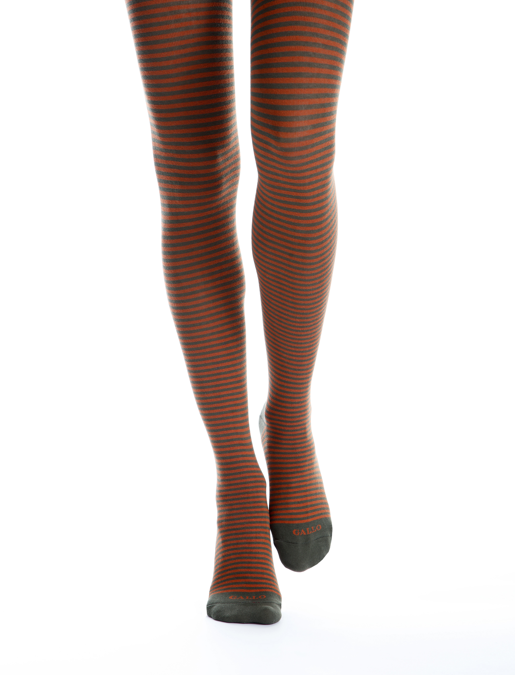 Collant donna cotone verde righe windsor - Gallo 1927 - Official Online Shop