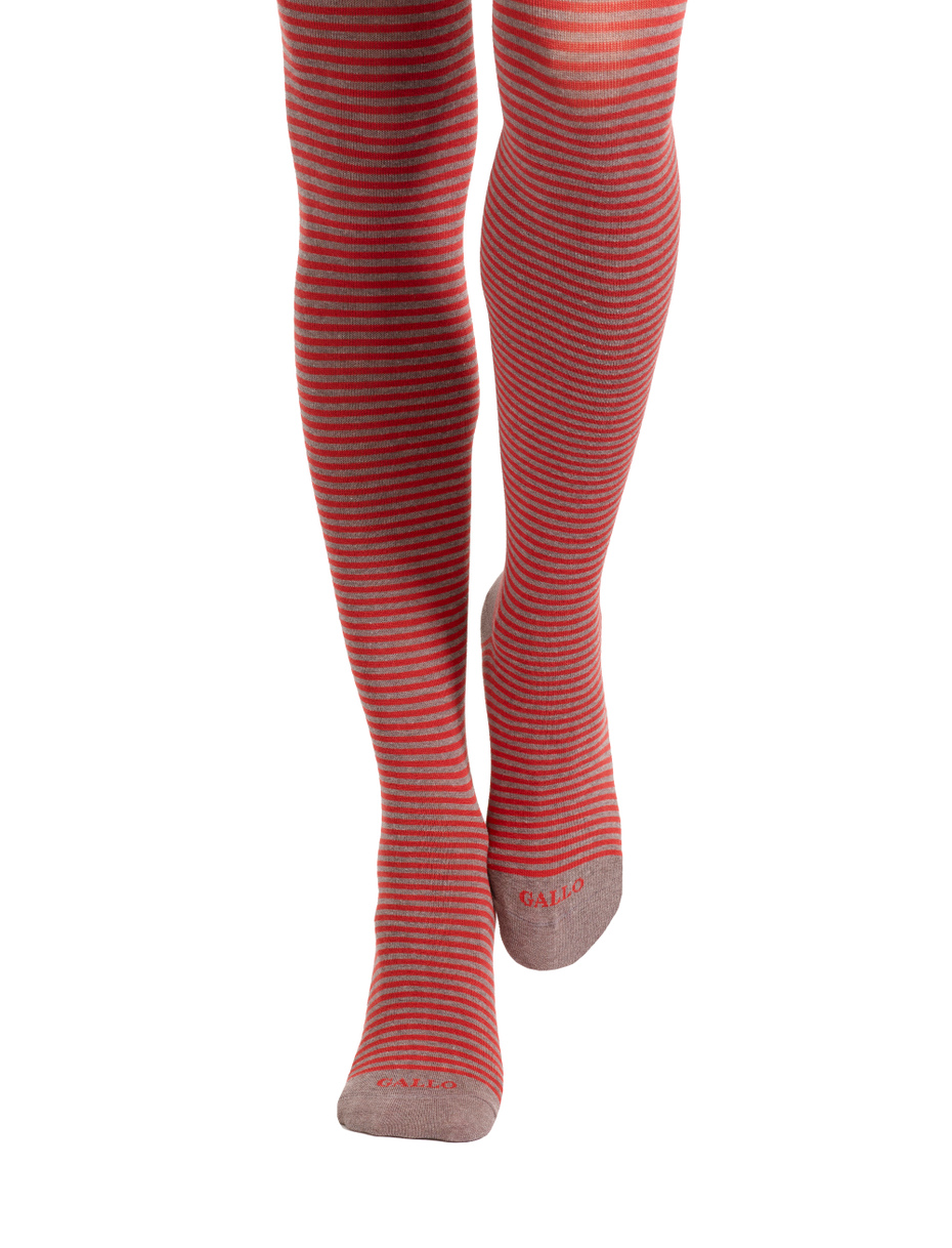 Women's beige cotton tights with Windsor stripes - Gallo 1927 - Official Online Shop