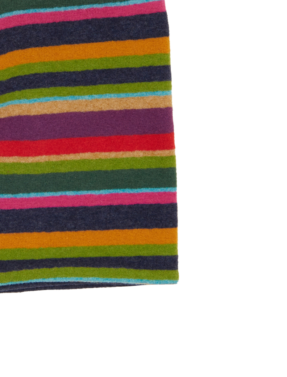 Unisex reversible blue fleece beanie with multicoloured stripes - Gallo 1927 - Official Online Shop