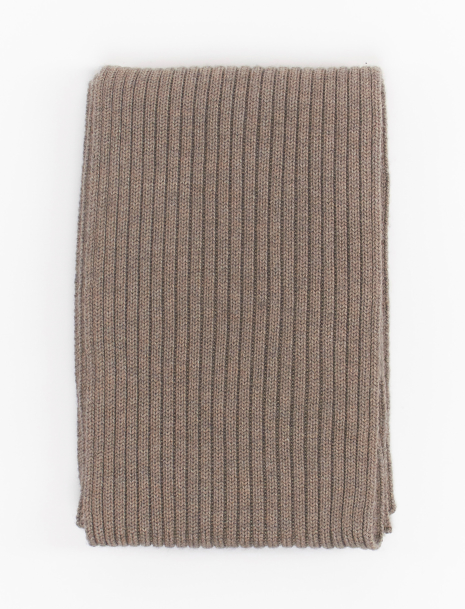 Unisex plain glacé scarf in wool, silk and cashmere - Gallo 1927 - Official Online Shop