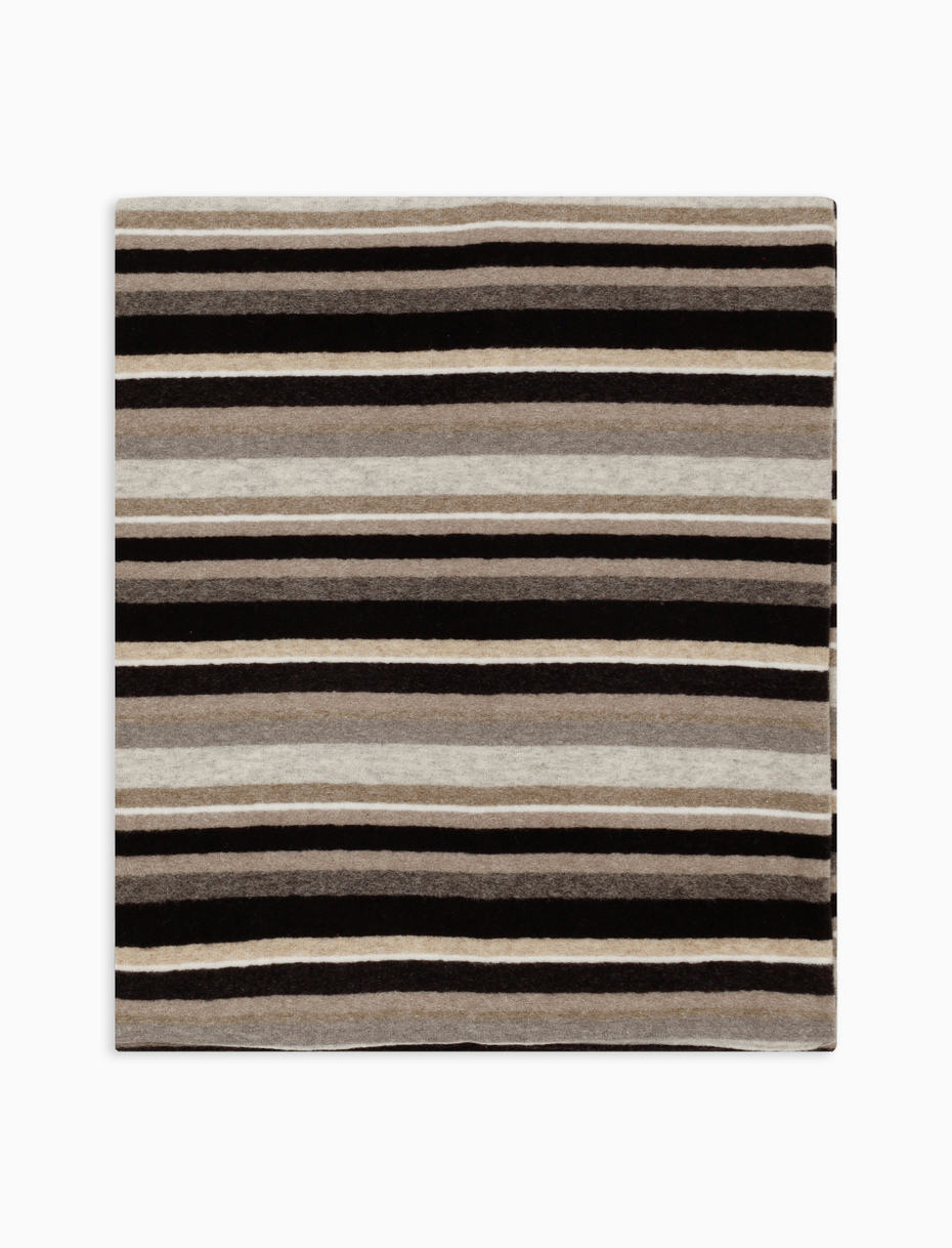 Sciarpa unisex pile nero righe multicolor - Gallo 1927 - Official Online Shop