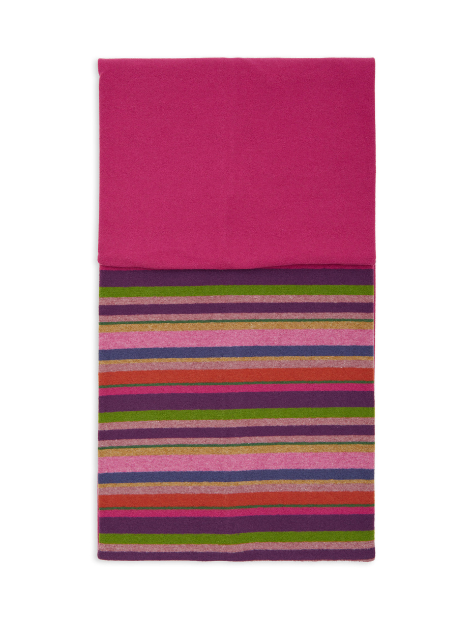 Scaldacollo unisex pile viola righe multicolor - Gallo 1927 - Official Online Shop