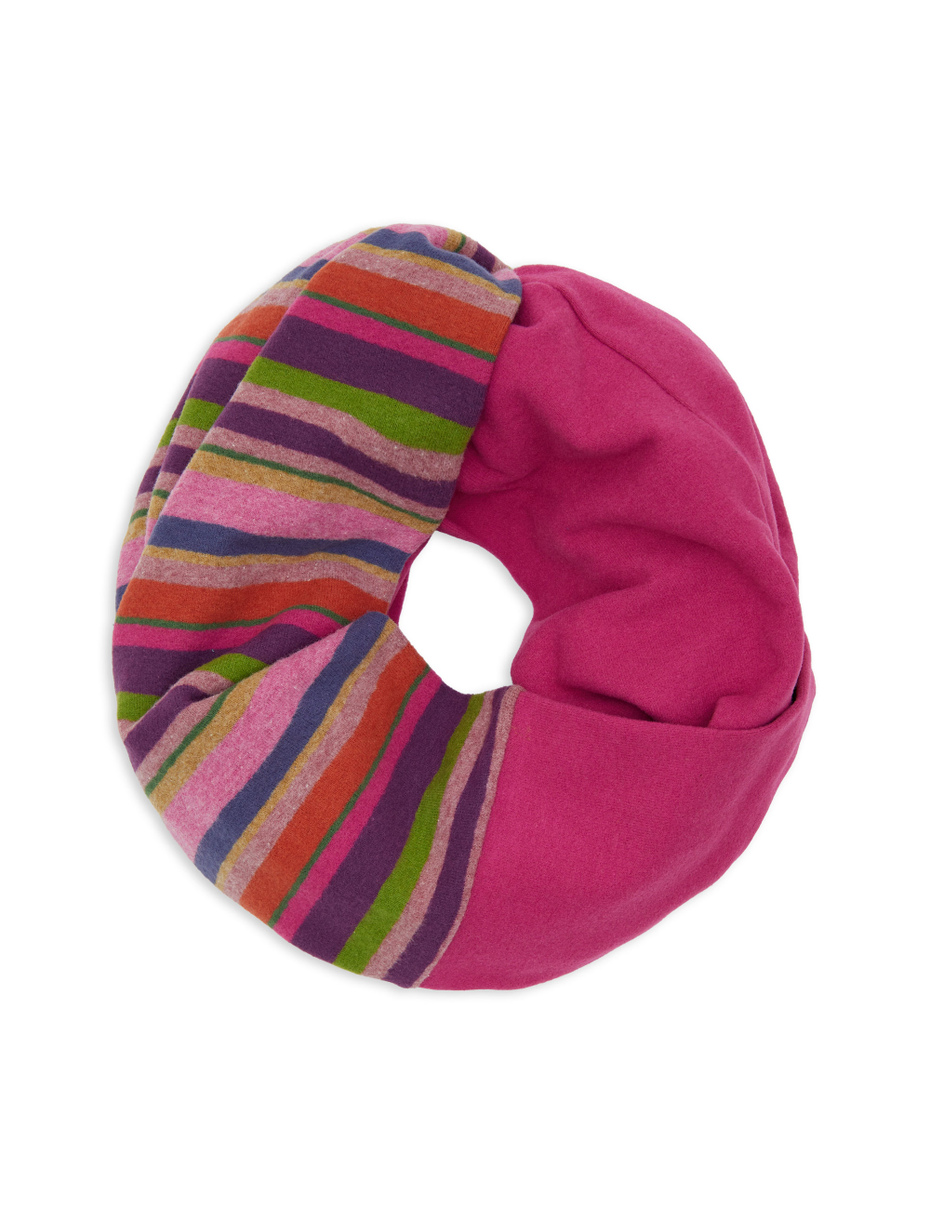 Scaldacollo unisex pile viola righe multicolor - Gallo 1927 - Official Online Shop