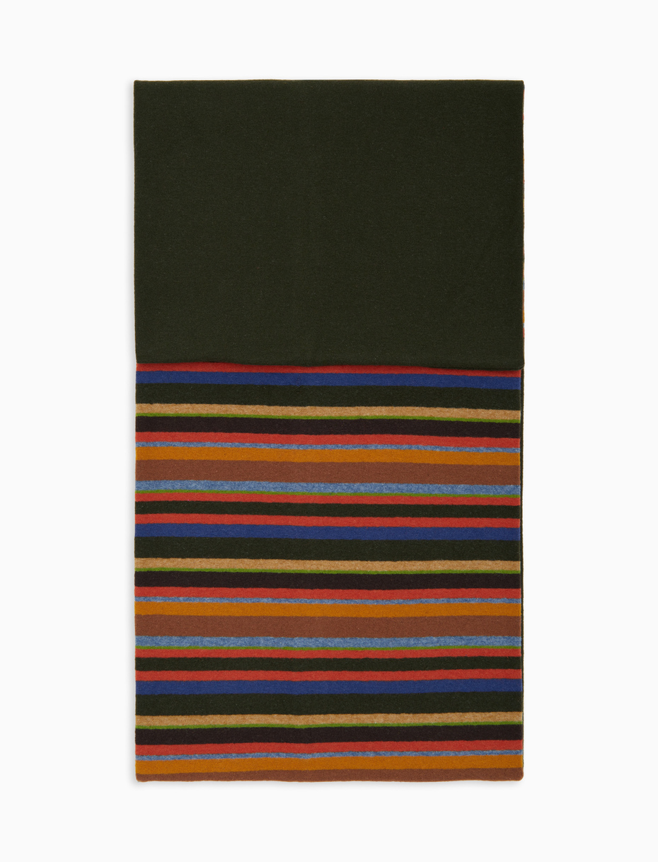 Scaldacollo unisex pile verde righe multicolor - Gallo 1927 - Official Online Shop