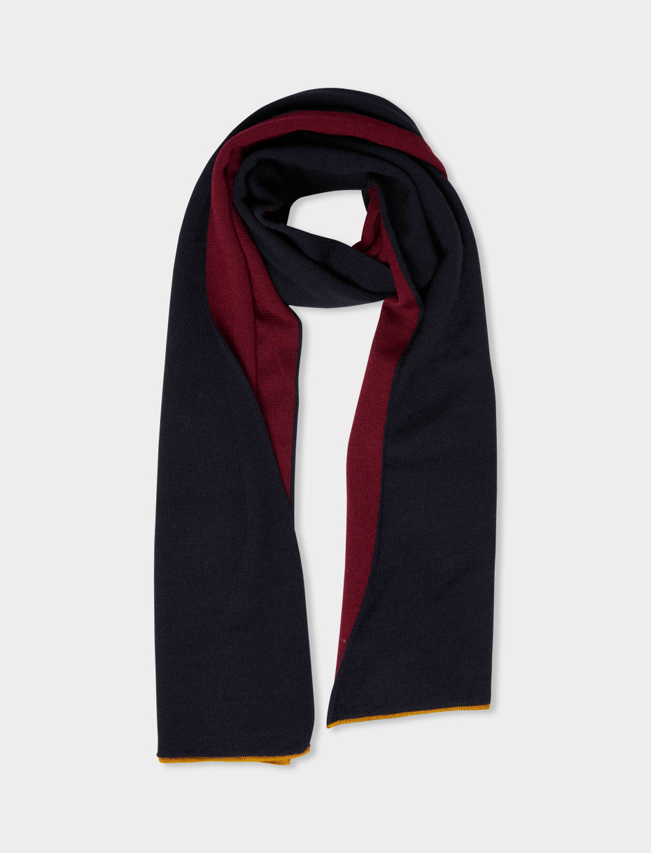 Women's plain blue scarf in wool, silk and cashmere - Gallo 1927 - Official Online Shop