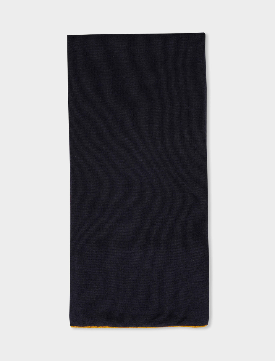 Women's plain blue scarf in wool, silk and cashmere - Gallo 1927 - Official Online Shop
