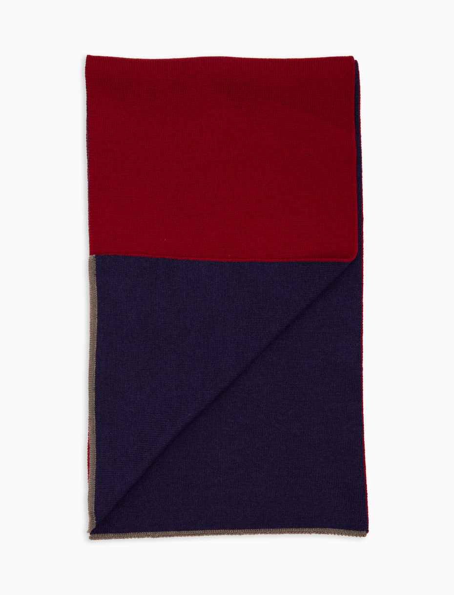 Women's plain burgundy scarf in wool, silk and cashmere - Gallo 1927 - Official Online Shop