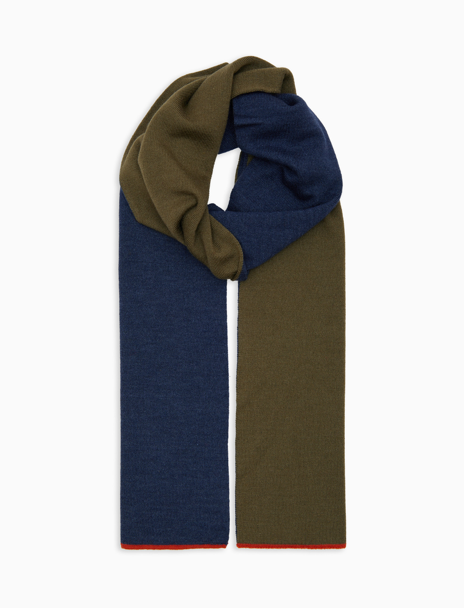 Sciarpa donna lana, seta e cashmere blu tinta unita - Gallo 1927 - Official Online Shop