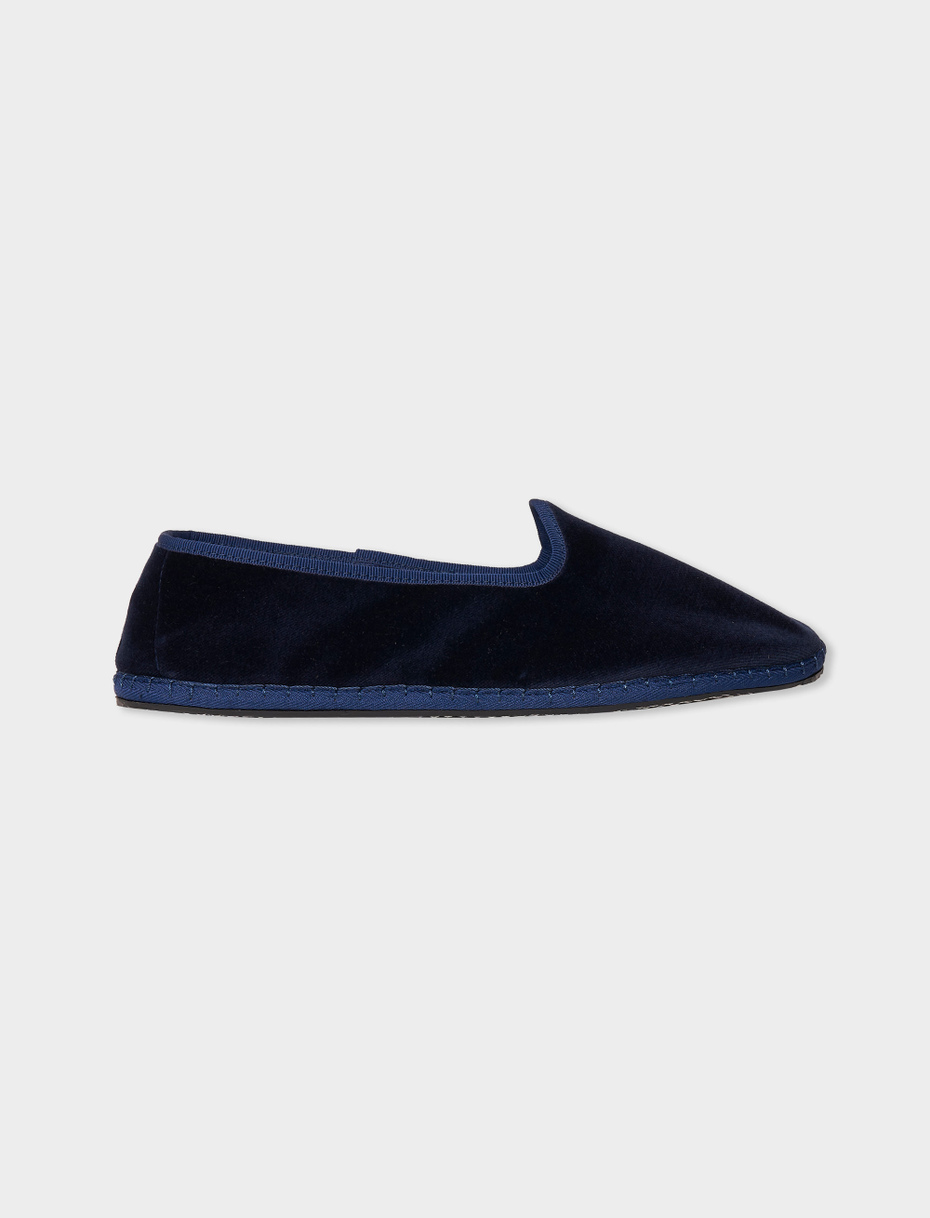 Men's plain blue velvet shoes - Gallo 1927 - Official Online Shop