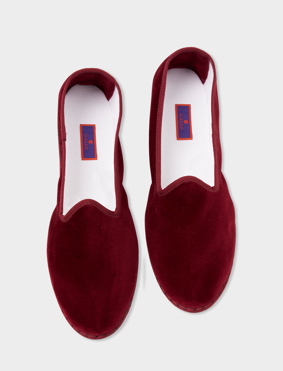 Men's plain burgundy velvet shoes - Gallo 1927 - Official Online Shop