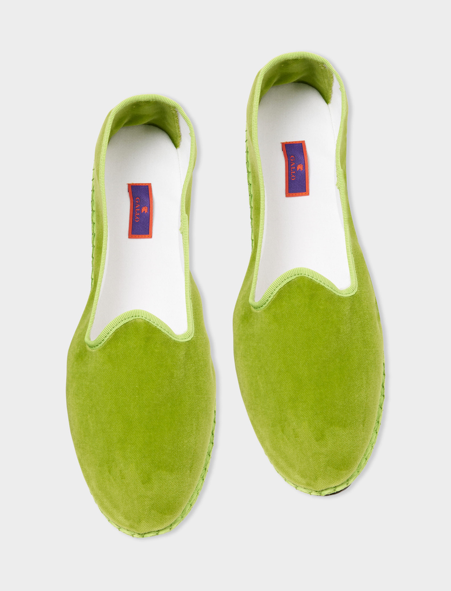 Men's plain acid green velvet shoes - Gallo 1927 - Official Online Shop