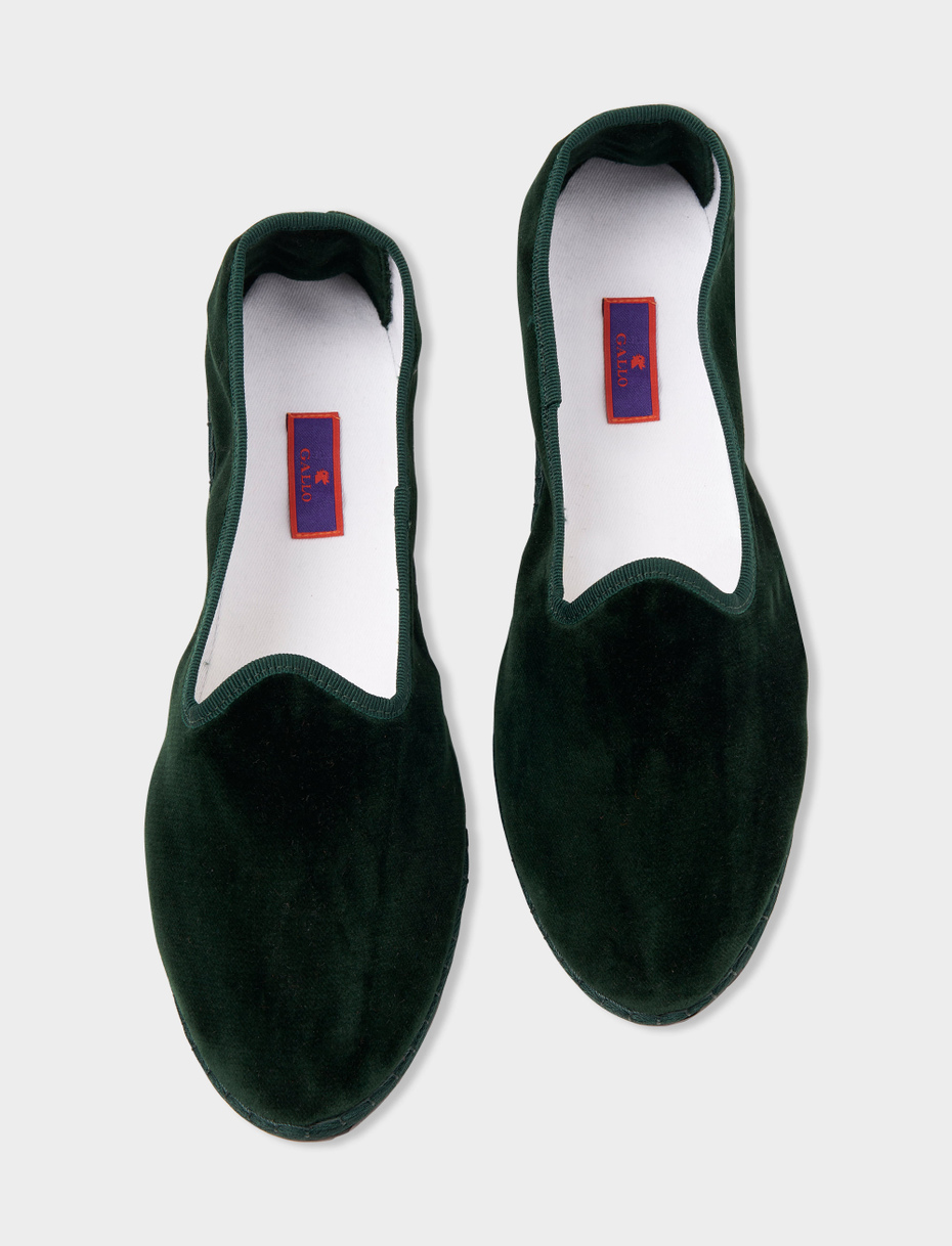 Men's plain bottle-coloured velvet shoes - Gallo 1927 - Official Online Shop