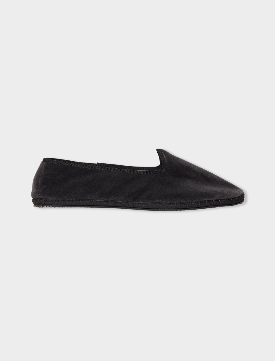 Men's plain charcoal grey velvet shoes - Gallo 1927 - Official Online Shop