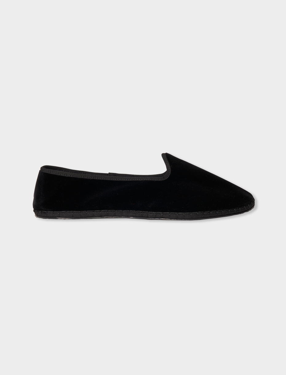 Men's plain black velvet shoes - Gallo 1927 - Official Online Shop