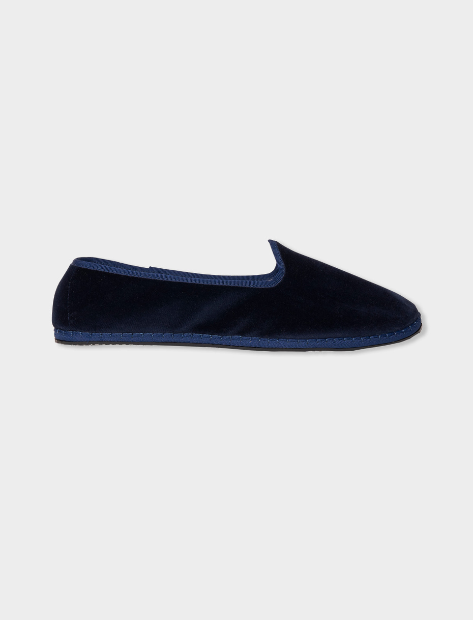 Men's plain blue velvet shoes - Gallo 1927 - Official Online Shop